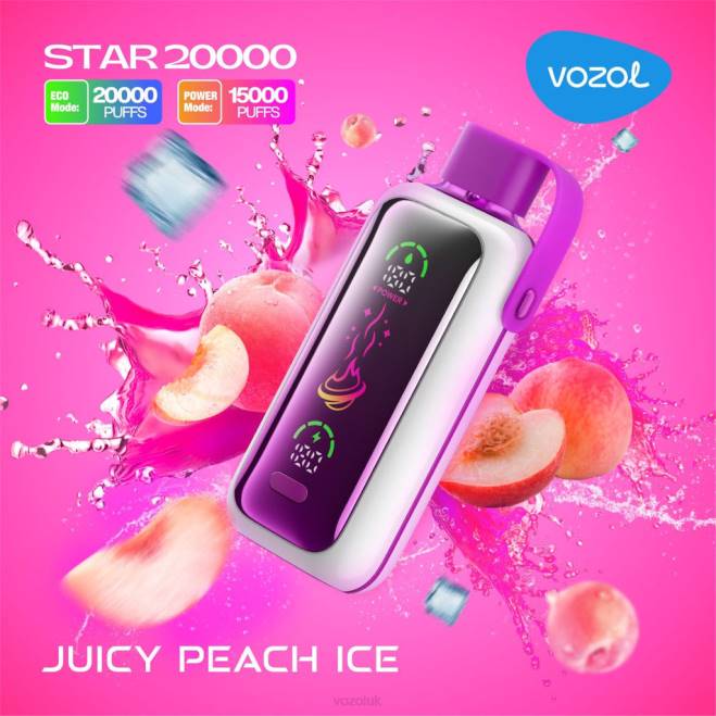 VOZOL STAR 20000 442T10 JUICY PEACH ICE Vozol Vape UK