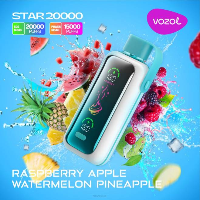 VOZOL STAR 20000 442T18 RASPBERRY APPLE WATERMELON PINEAPPLE Vozol Vape Flavours