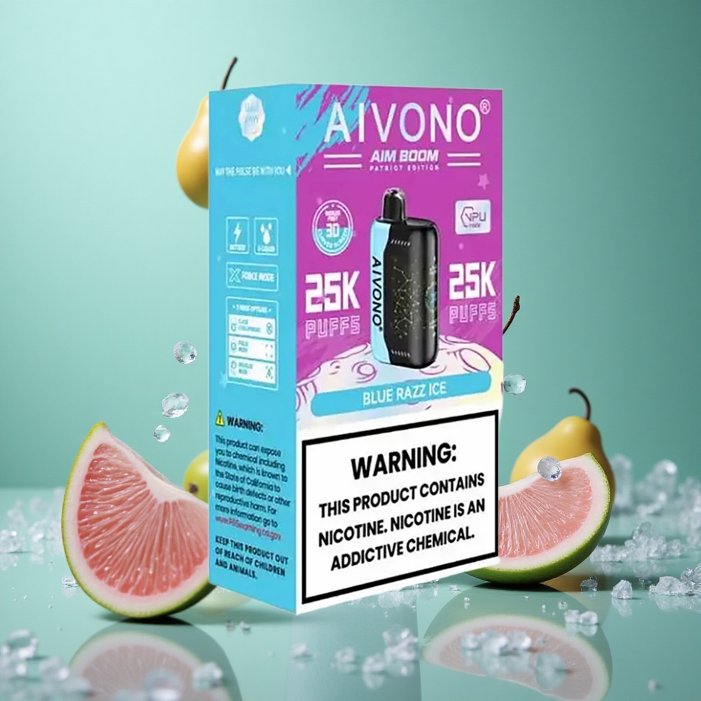 Blue Razz Ice Aivono Aim Boom 25000 Puffs 28ml 650mAh Disposable Vape