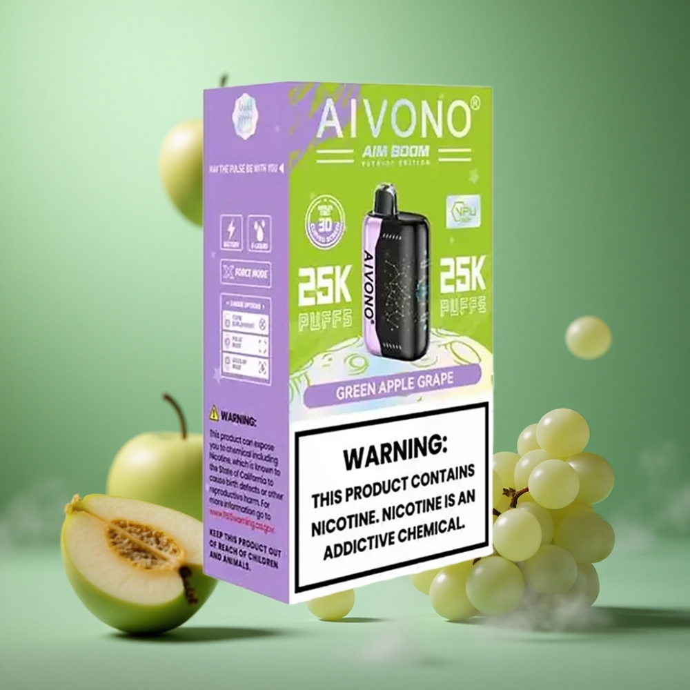Green Apple Grape Aivono Aim Boom 25000 Puffs 28ml 650mAh