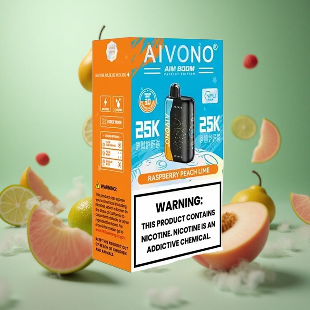 Raspberry Peach Lime Aivono Aim Boom 25000 Puffs 28ml 650mAh