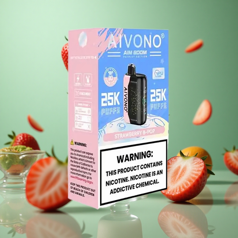 Strawberry B Pop Aivono Aim Boom 25000 Puffs 28ml 650mAh