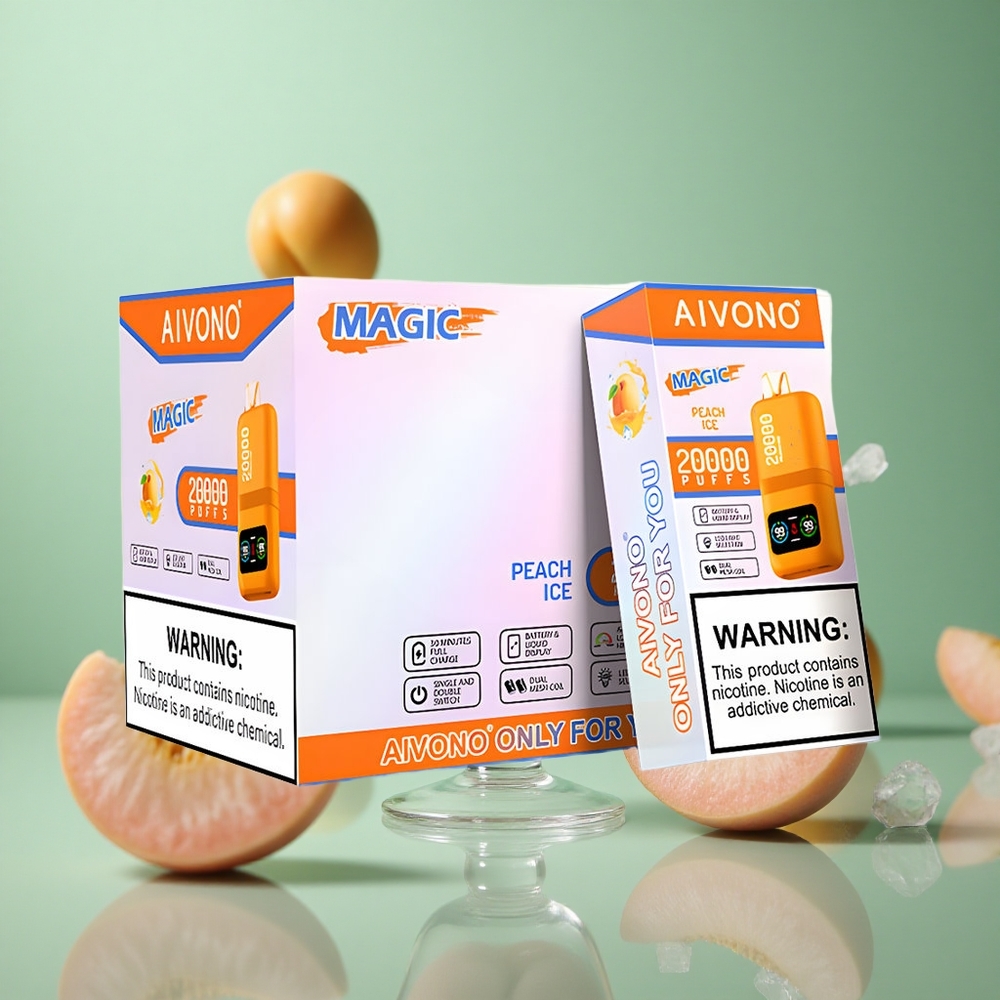 Peach Ice Aivono AIM MAGIC 20000 Puffs Dual Mesh LCD Disposable Vape
