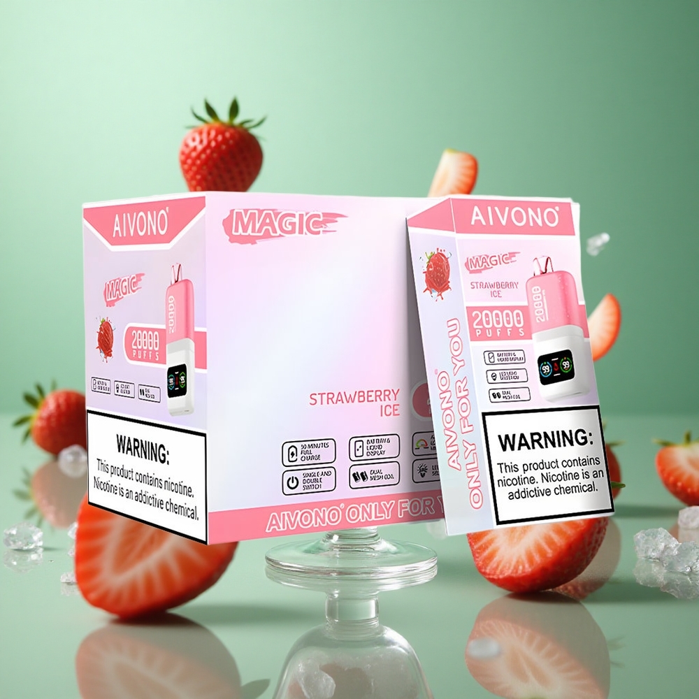 Strawberry Ice Aivono AIM MAGIC 20000 Puffs Dual Mesh LCD