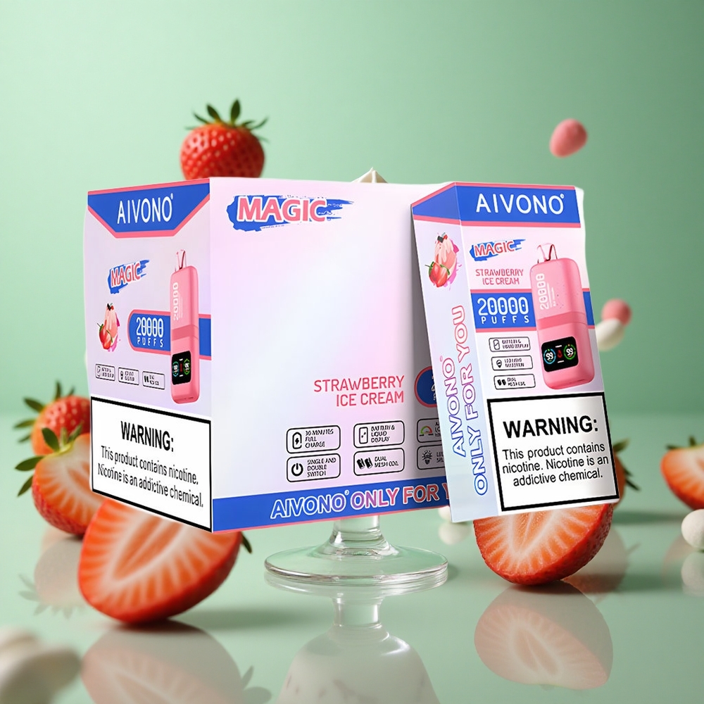 Strawberry Ice Cream Aivono Aim Magic 20000 Puffs Dual Mesh LCD
