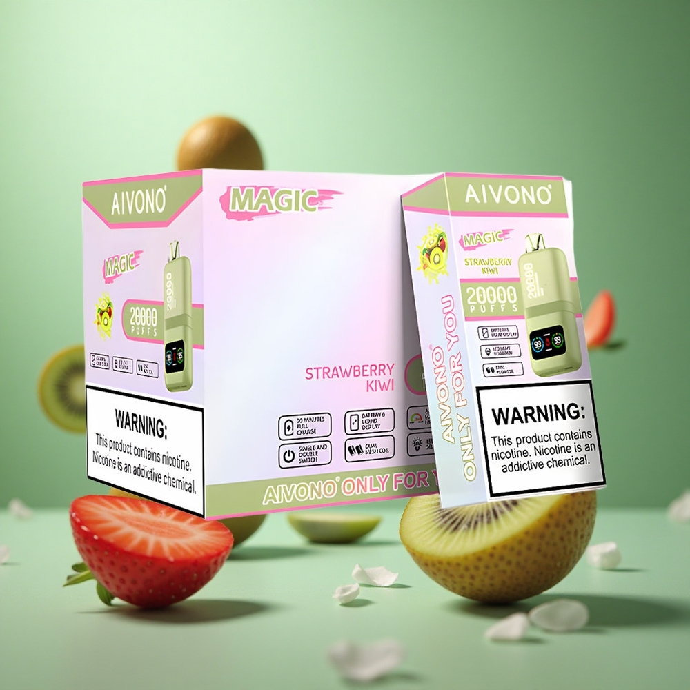 Strawberry Kiwi Aivono Aim Magic 20000 Puffs Dual Mesh LCD