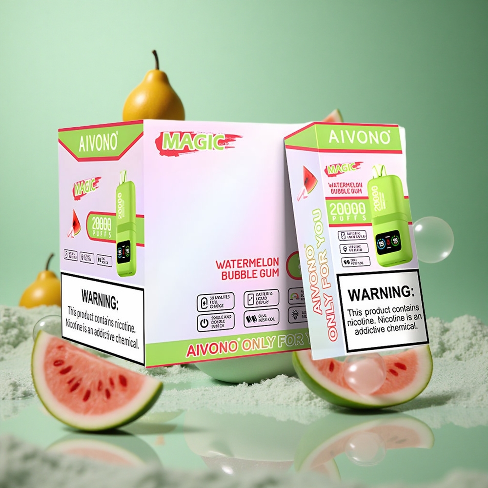 Watermelon Bubble Gum Aivono Aim Magic 20000 Puffs Dual Mesh LCD