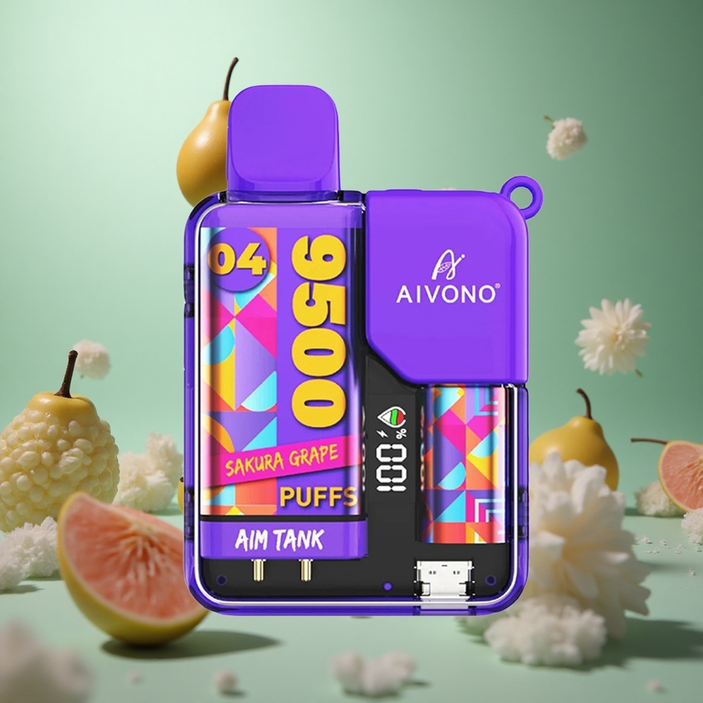 Sakura Grape Aivono AIM-TANK 9500 Puffs 18mL LCD