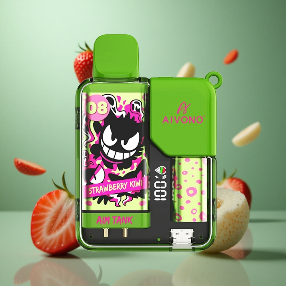 Strawberry Kiwi Aivono AIM-TANK 9500 Puffs 18mL LCD