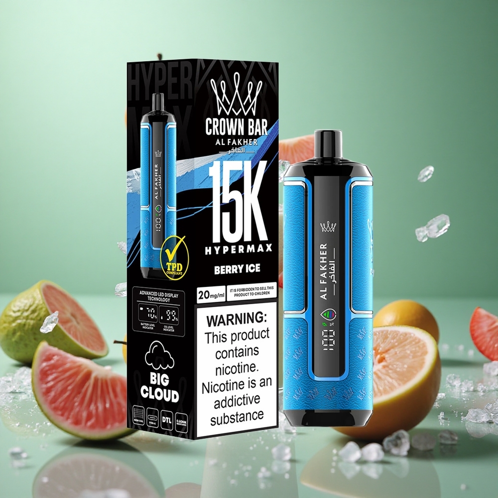 Berry Ice Al Fakher Crown Bar 15K Hypermax Disposable Vape Kit