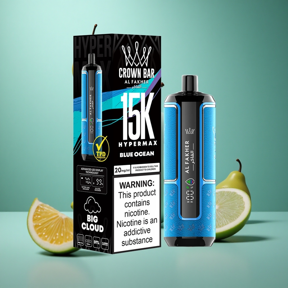 Blue Ocean Al Fakher Crown Bar 15K Hypermax Disposable Vape Kit