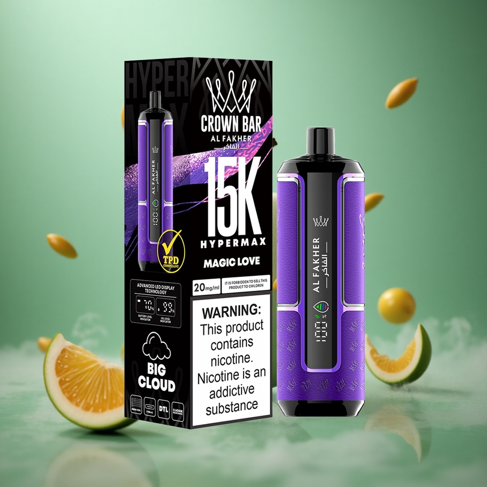 Magic Love Al Fakher Crown Bar 15K Hypermax 22ml 15K Puffs Disposable Vape Kit