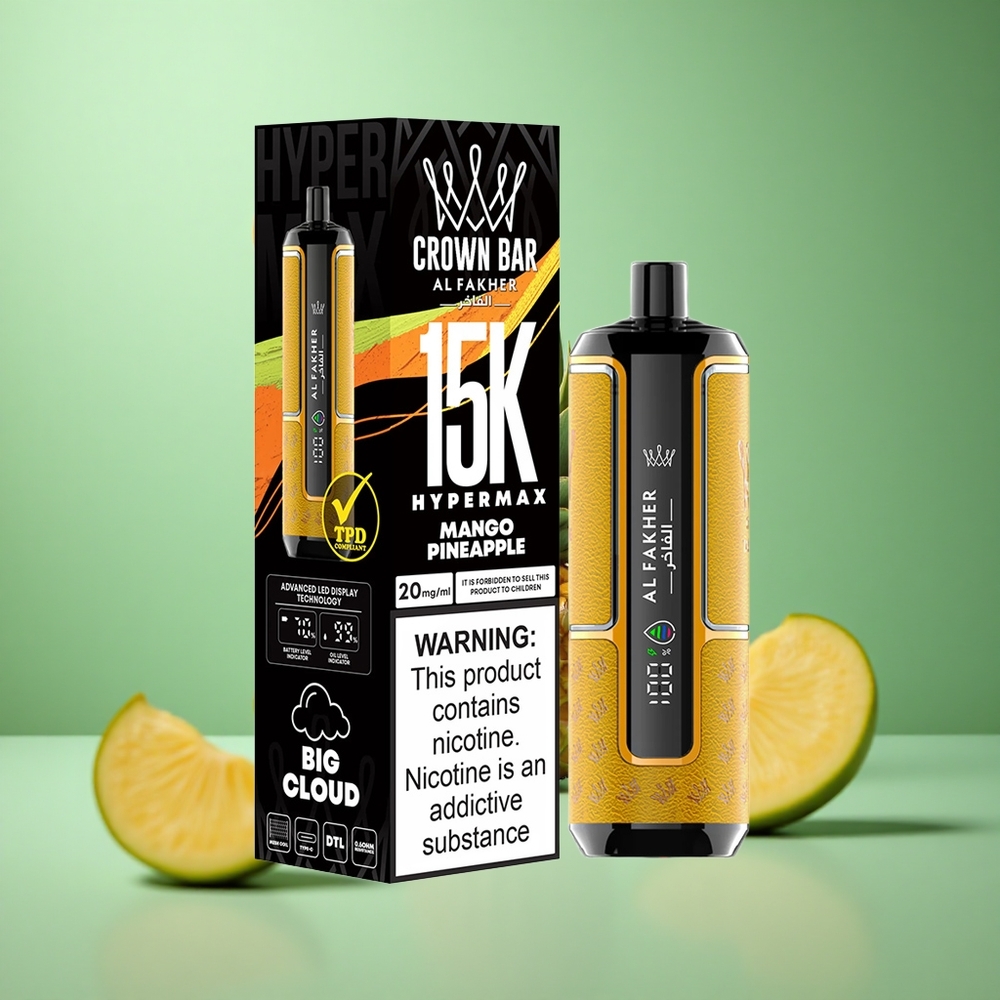 Mango Pineapple Al Fakher Crown Bar 15K Hypermax Disposable Vape Kit