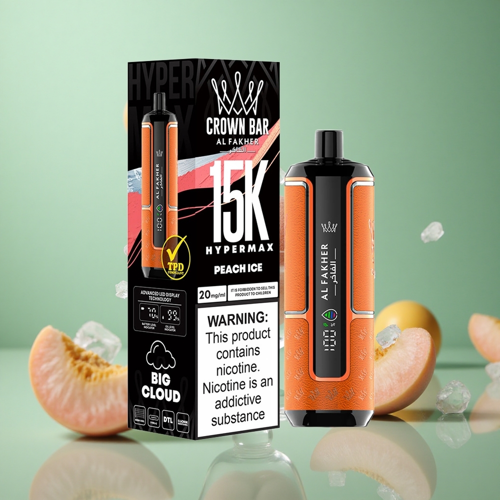 Peach Ice Al Fakher Crown Bar 15K Hypermax 22ml 15K Puffs