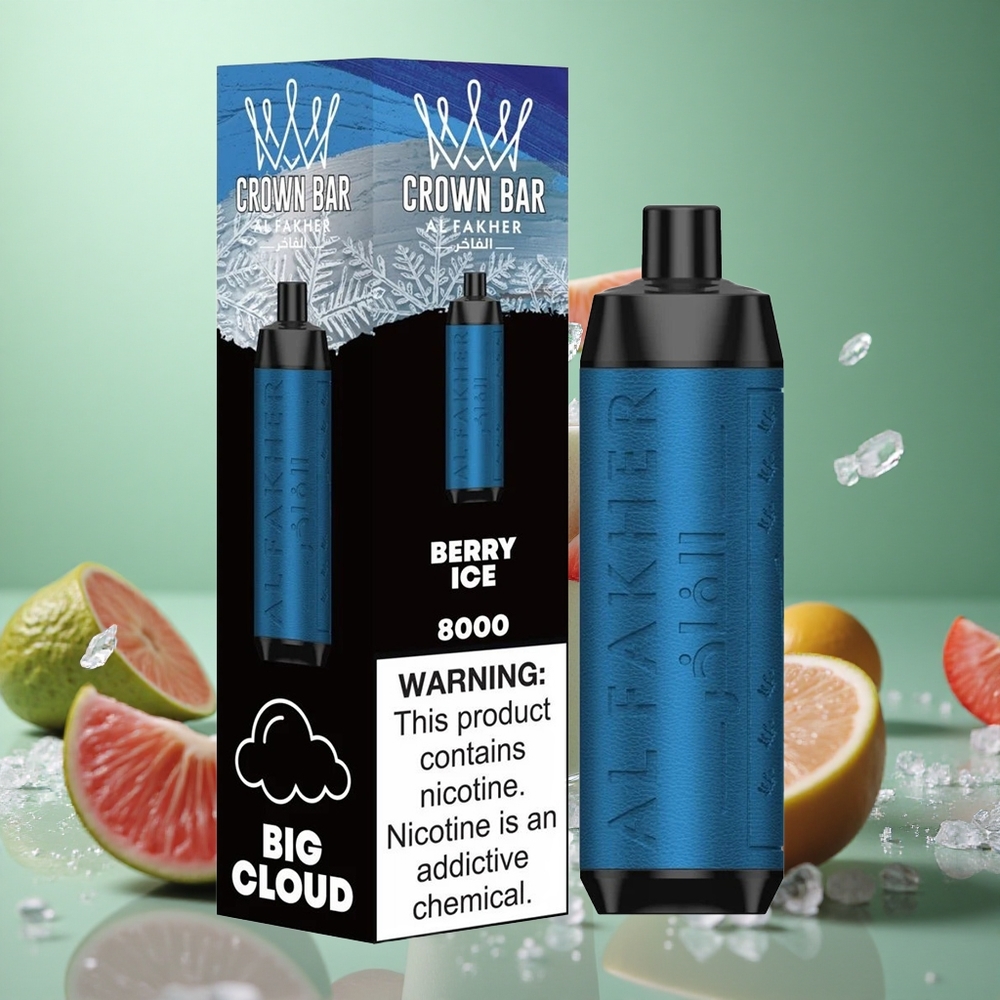 Berry Ice Al Fakher Crown Bar 8000 Crystal Disposable Vape 600mAh 18mL