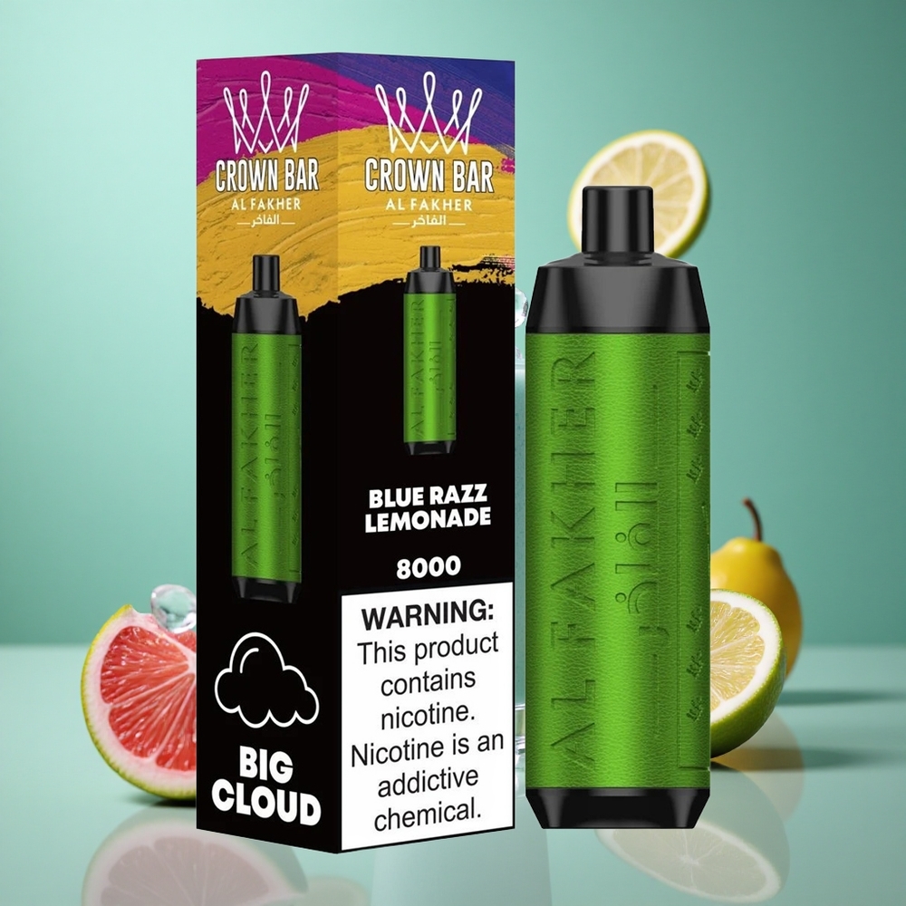 Blue Razz Lemonade Al Fakher Crown Bar 8000 5mg/ml Nicotine 18ml Disposable Vape