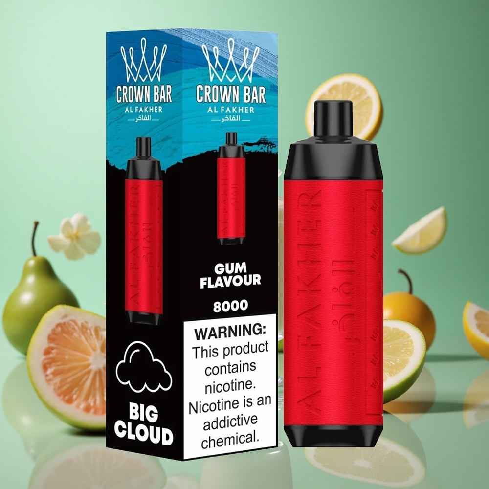 Gum Flavour Al Fakher Crown Bar 8000 Puffs 18ml Disposable Vape