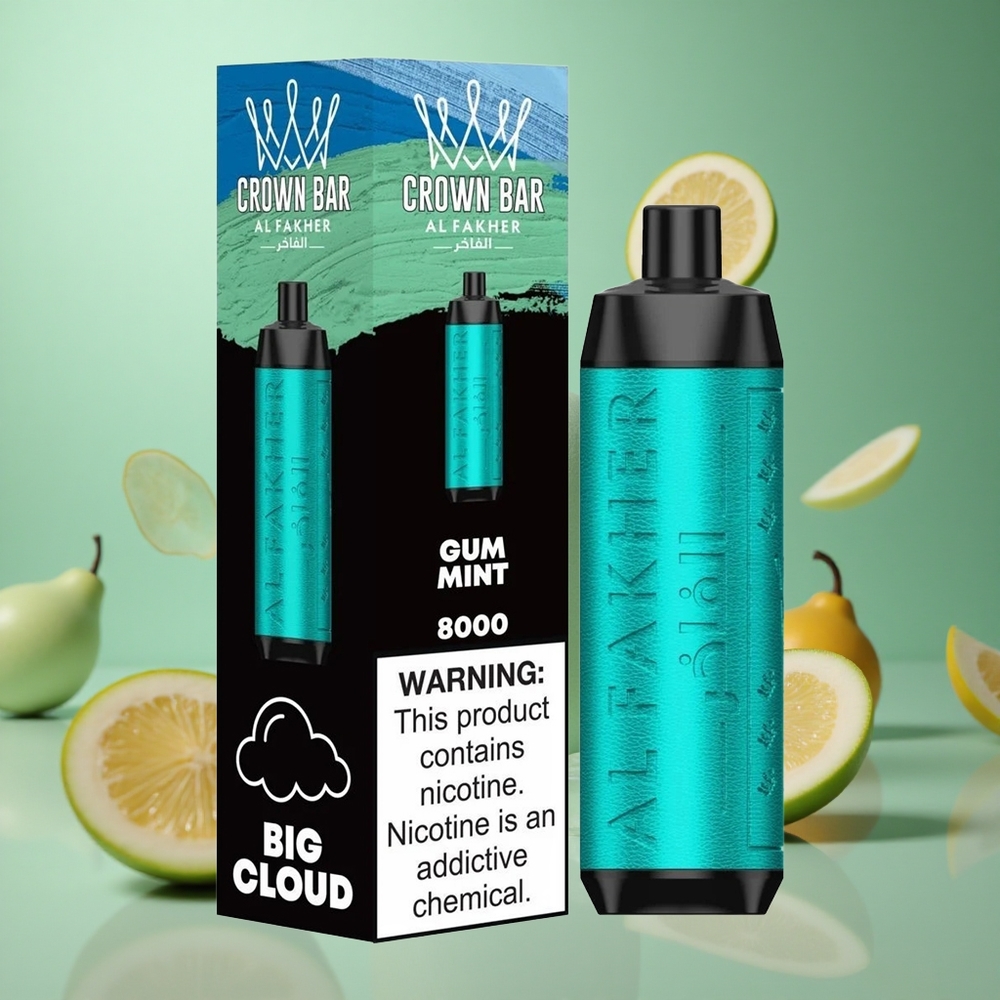 Gum Mint Al Fakher Crown Bar 8000 Puffs 18ml Disposable Vape