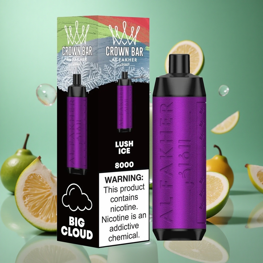 Ice Lush Al Fakher Crown Bar 8000 Crystal Disposable Vape 18ml 8000 Puffs