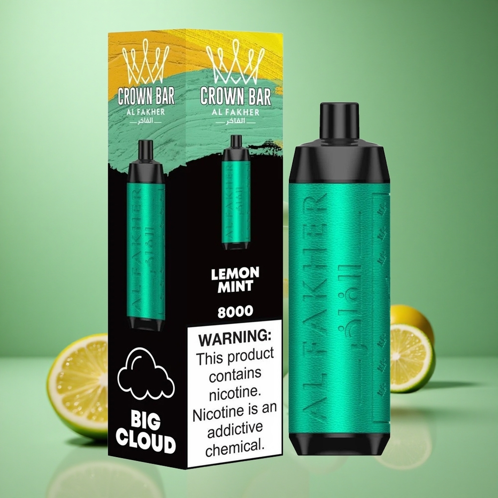 Lemon Mint Al Fakher Crown Bar 8000 Puffs Disposable Vape