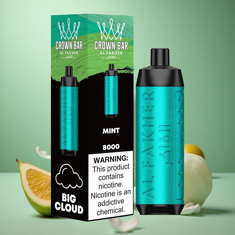 Mint Al Fakher Crown Bar 8000 Crystal Disposable Vape 18ml 5mg/ml Nicotine