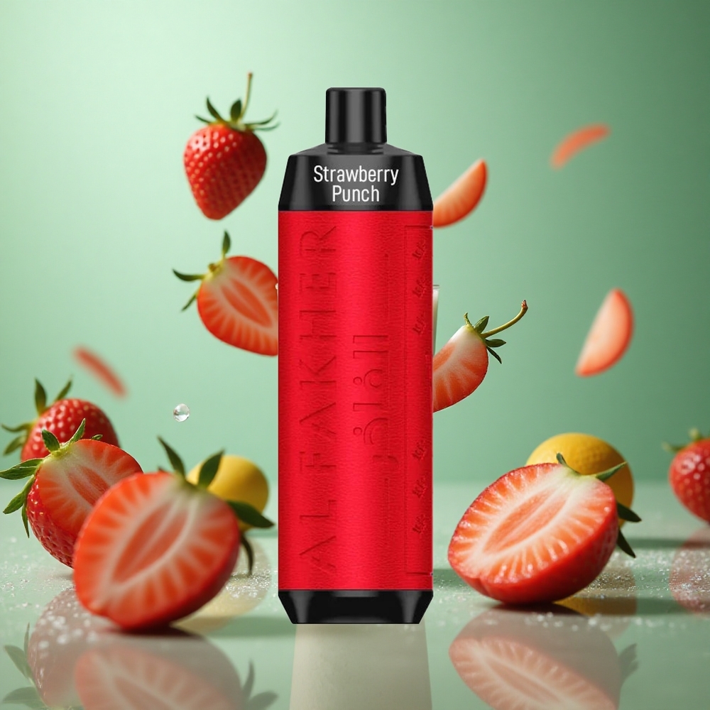 Strawberry Punch Al Fakher Crown Bar 8000 Disposable Vape with 18mL & 5mg/ml Nicotine