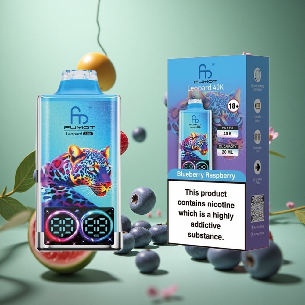 Blueberry Raspberry Fumot Leopard 40K Puffs Dual Mesh Type-C Disposable Vape