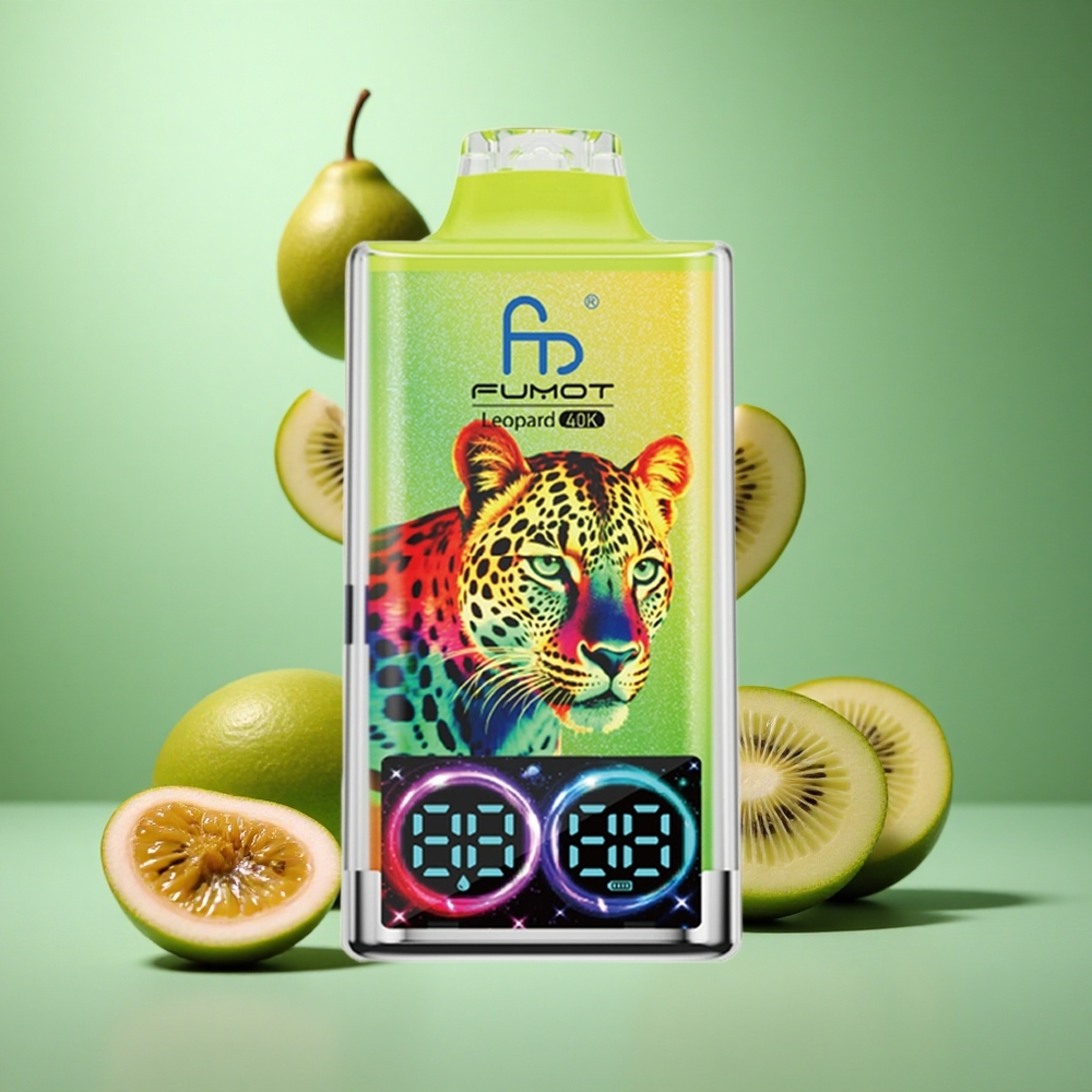 Kiwi Passion Fruit Guava Fumot Leopard 40K Puffs Dual Mesh Type-C Charging