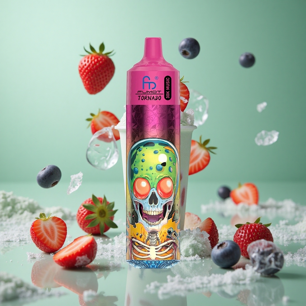 Blueberry Strawberry Raspberry Ice Cream Fumot RandM Tornado 30000 Puffs Disposable Vape