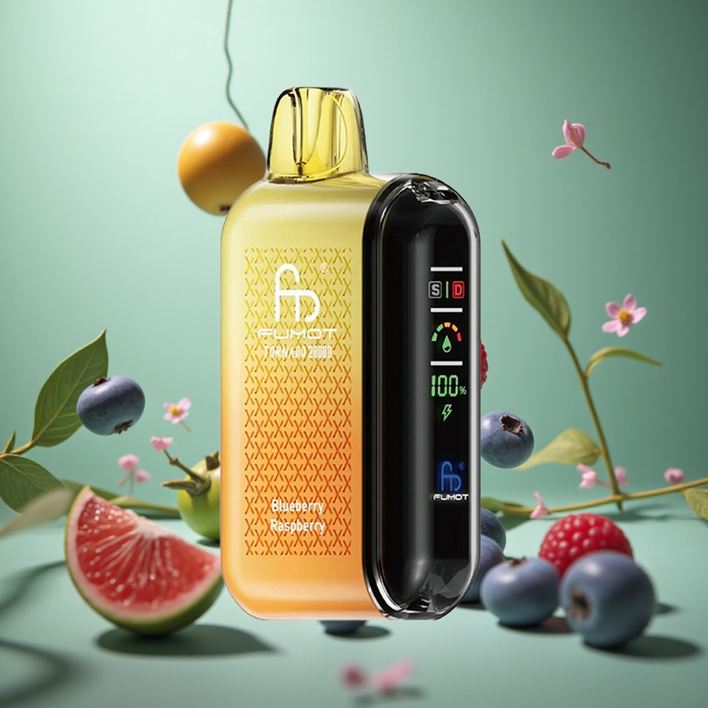 Blueberry Raspberry Fumot Tornado 20000 Puffs Dual Mesh Airflow Disposable Vape