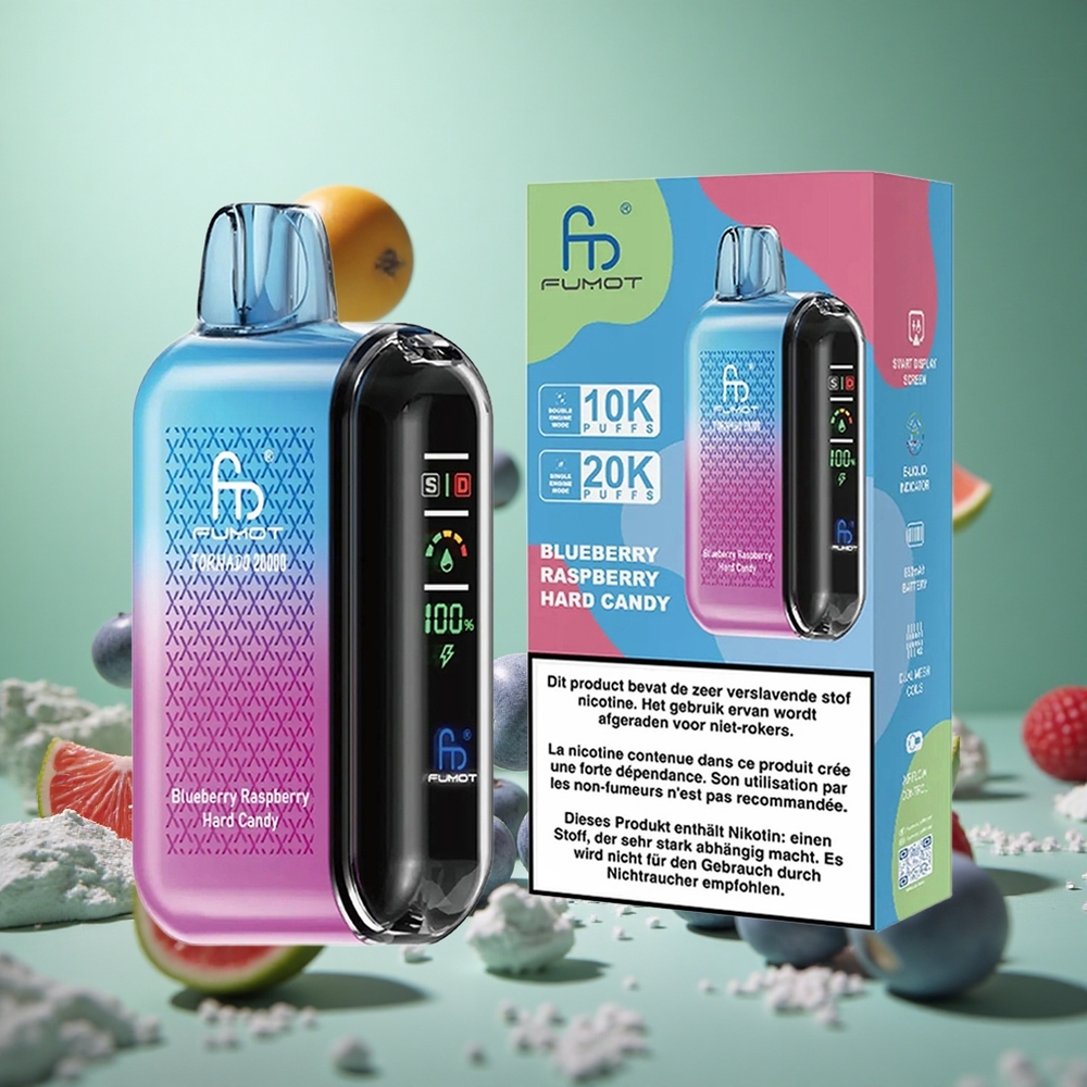 Blueberry Raspberry Fumot Tornado 20000 Puffs Dual Mesh Disposable Vape