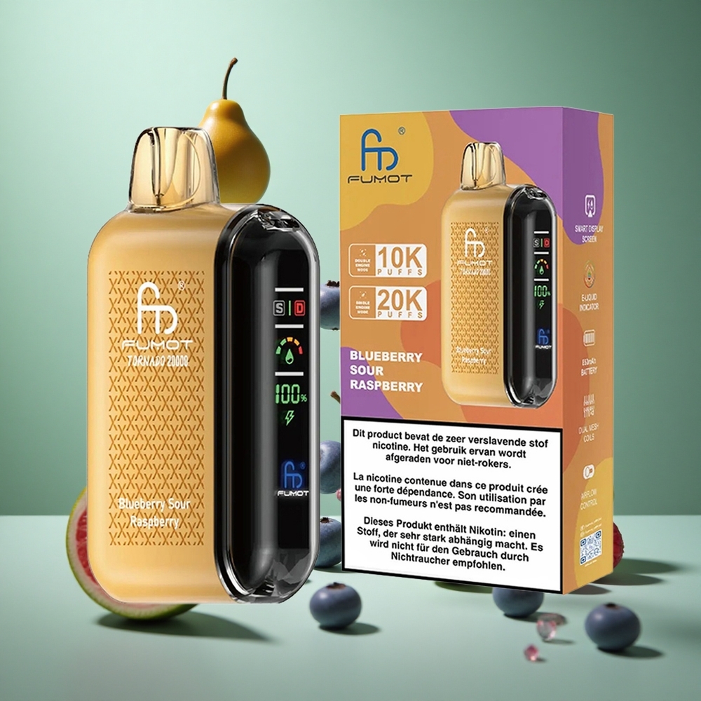 Blueberry Sour Raspberry Fumot Tornado 20000 Puffs Dual Mesh 20ml