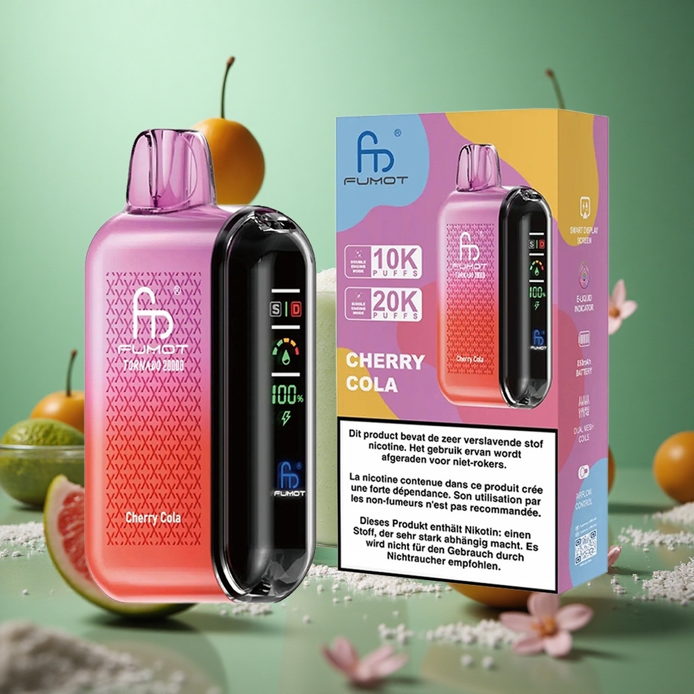 Cherry Cola Fumot Tornado 20000 Puffs Dual Mesh Coil Smart Display