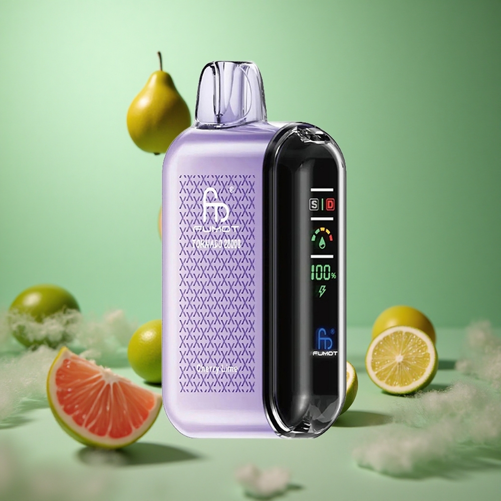 Cherry Lime Fumot Tornado 20000 Puffs Dual Mesh Smart Display