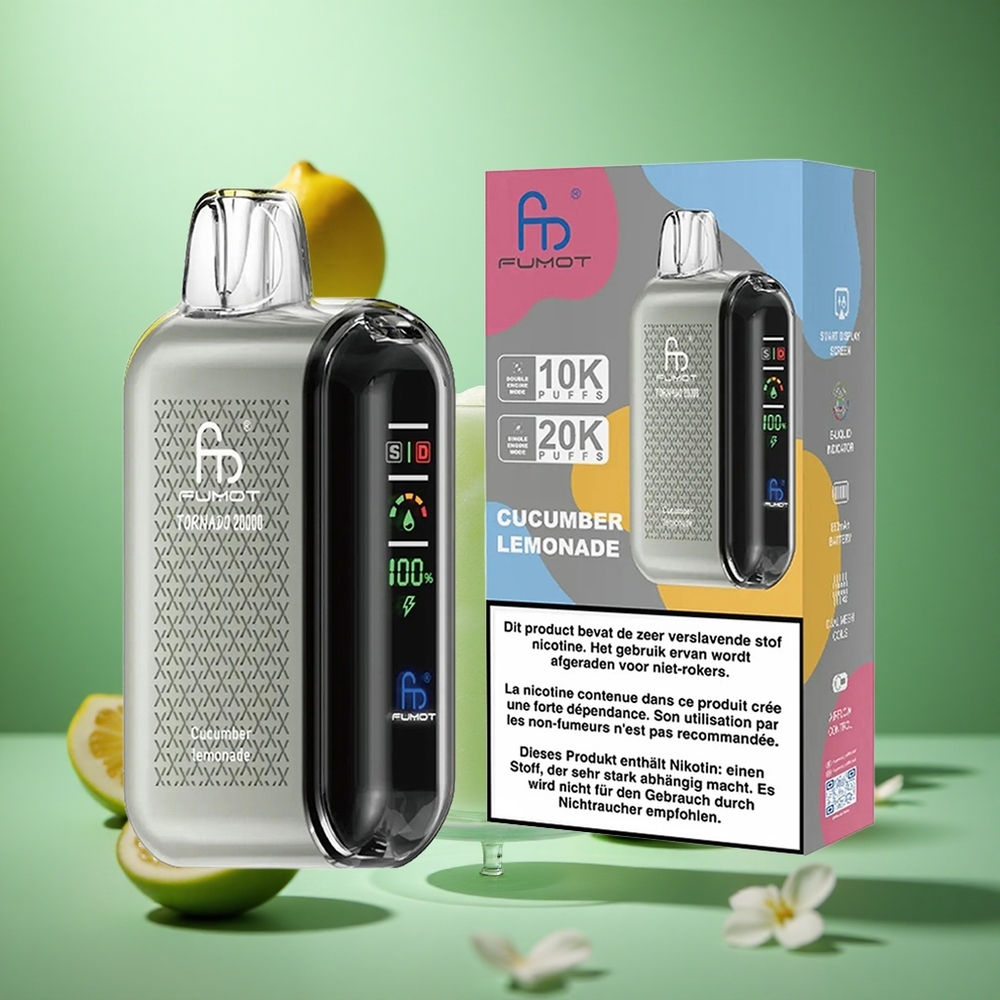 Cucumber Lemonade Fumot Tornado 20000 Puffs Dual Mesh Coil