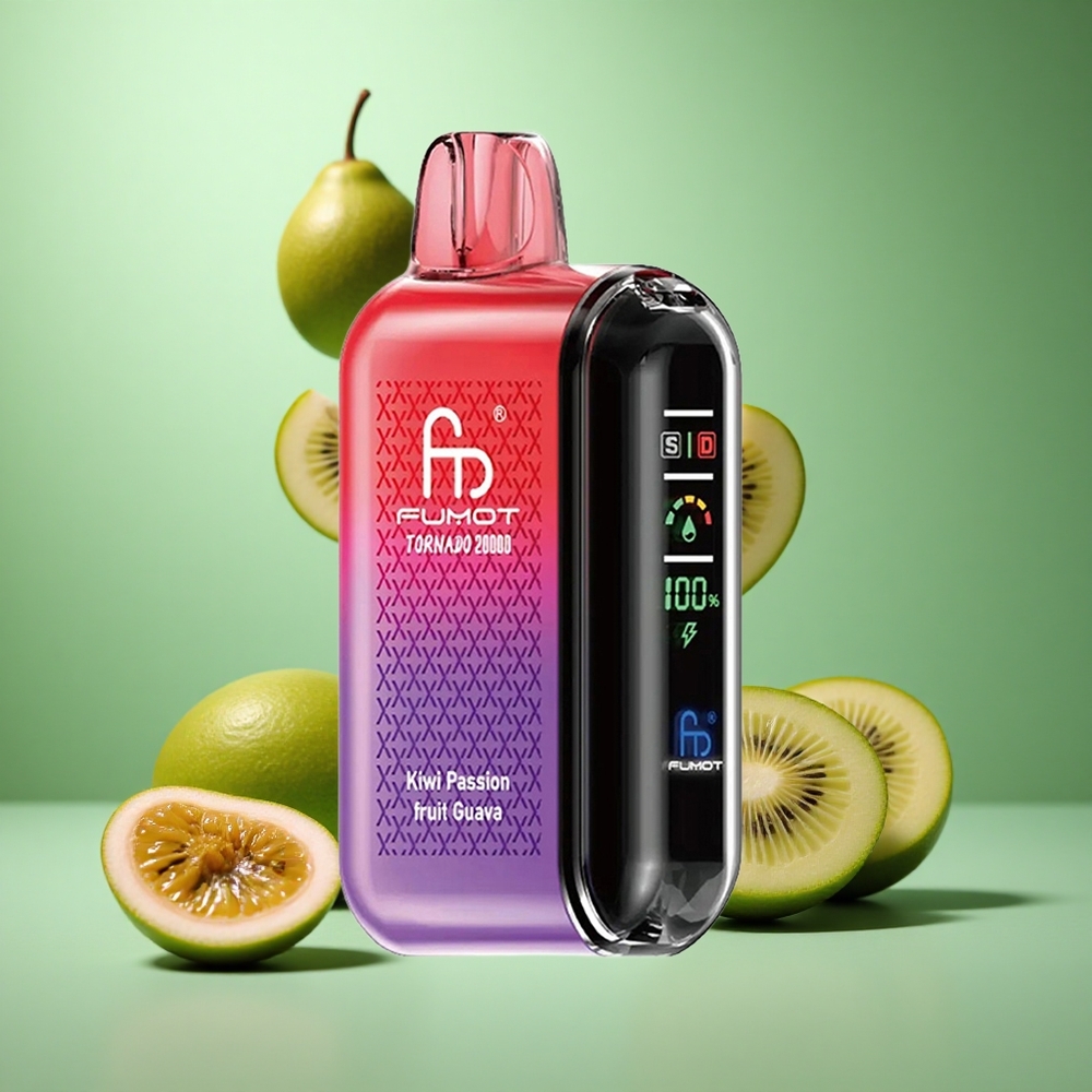 Kiwi Passion Fruit Guava Fumot Tornado 20000 Puffs Dual Mesh Coil Disposable Vape