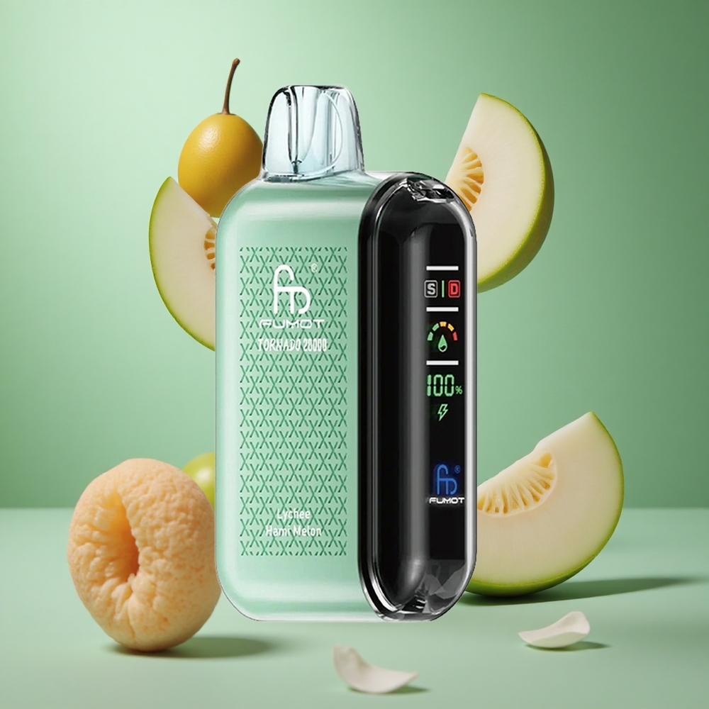 Lychee Hami Melon Fumot Tornado 20000 Puffs Dual Mesh Coil Disposable Vape