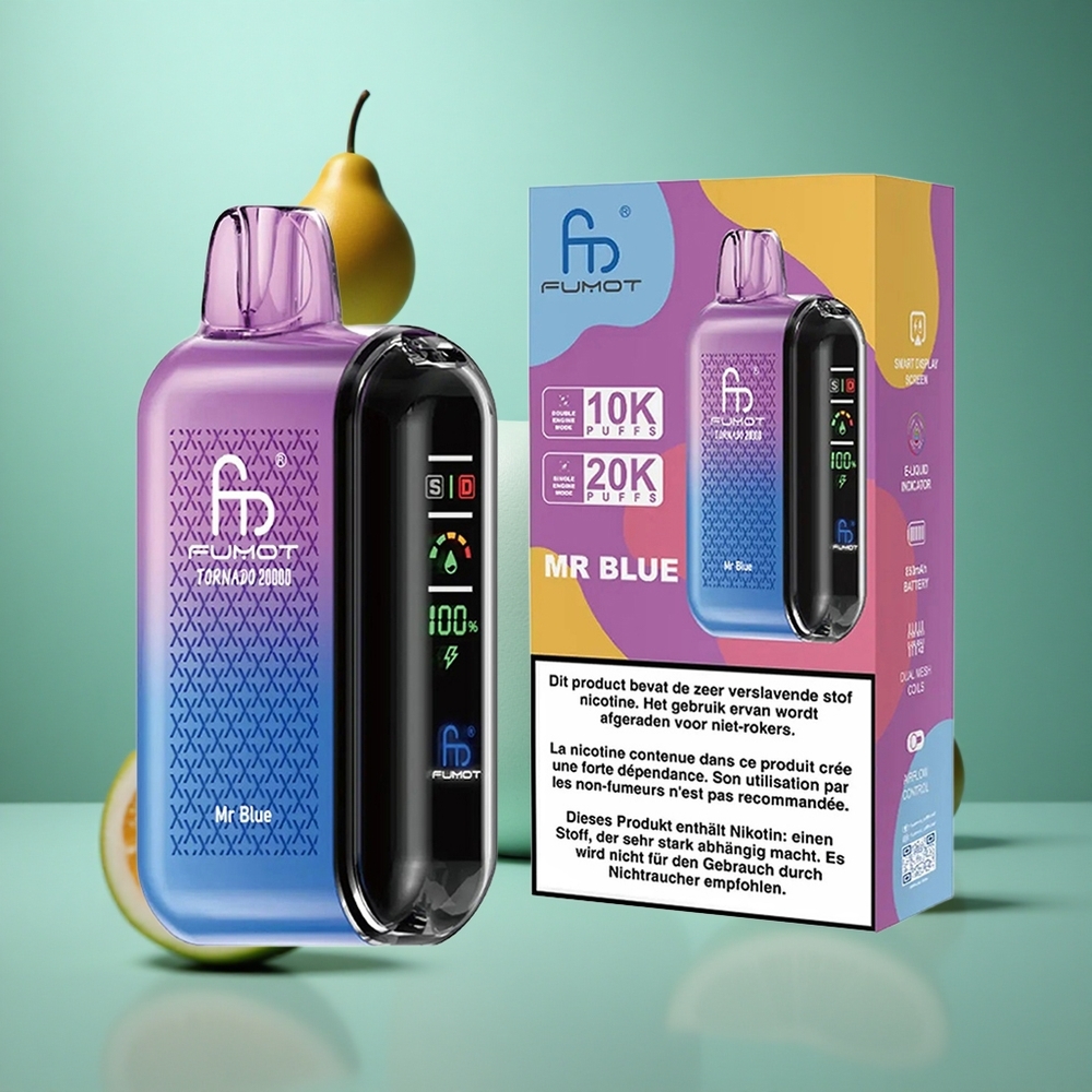 Mr Blue Fumot Tornado 20000 Puffs Dual Mesh Smart Display
