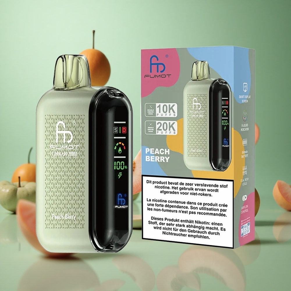 Peach Berry Fumot Tornado 20000 Puffs Dual Mesh Airflow