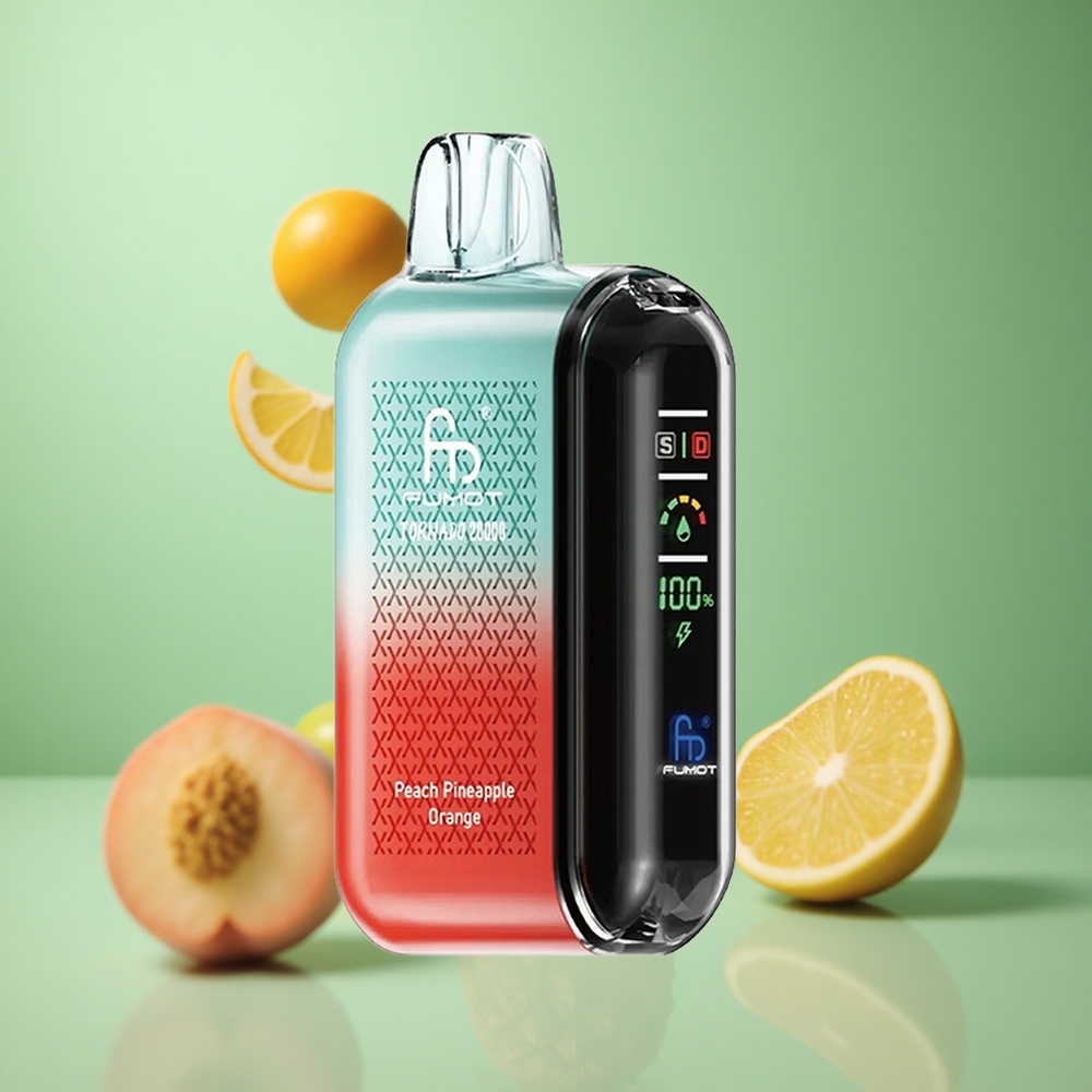 Peach Pineapple Orange Fumot Tornado 20000 Puffs Dual Mesh Coil