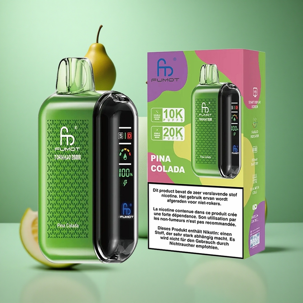 Pina Colada Fumot Tornado 20000 Puffs Dual Mesh Coil Smart Display