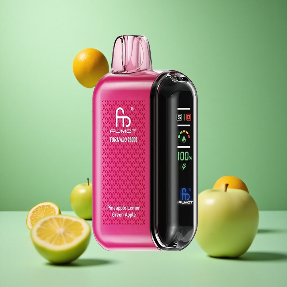 Pineapple Lemon Green Apple Fumot Tornado 20000 Puffs Dual Mesh Coil Disposable Vape