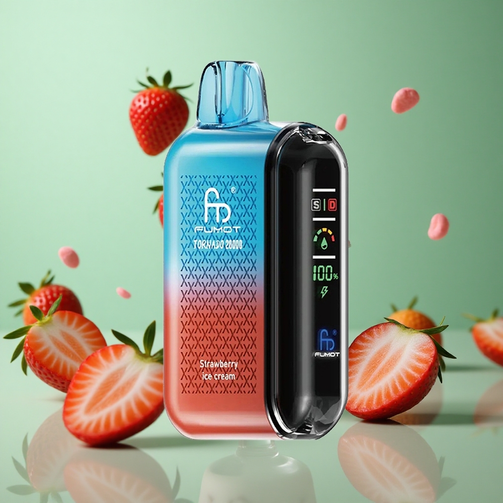 Strawberry Ice Cream Fumot Tornado 20000 Puffs Dual Mesh Coil