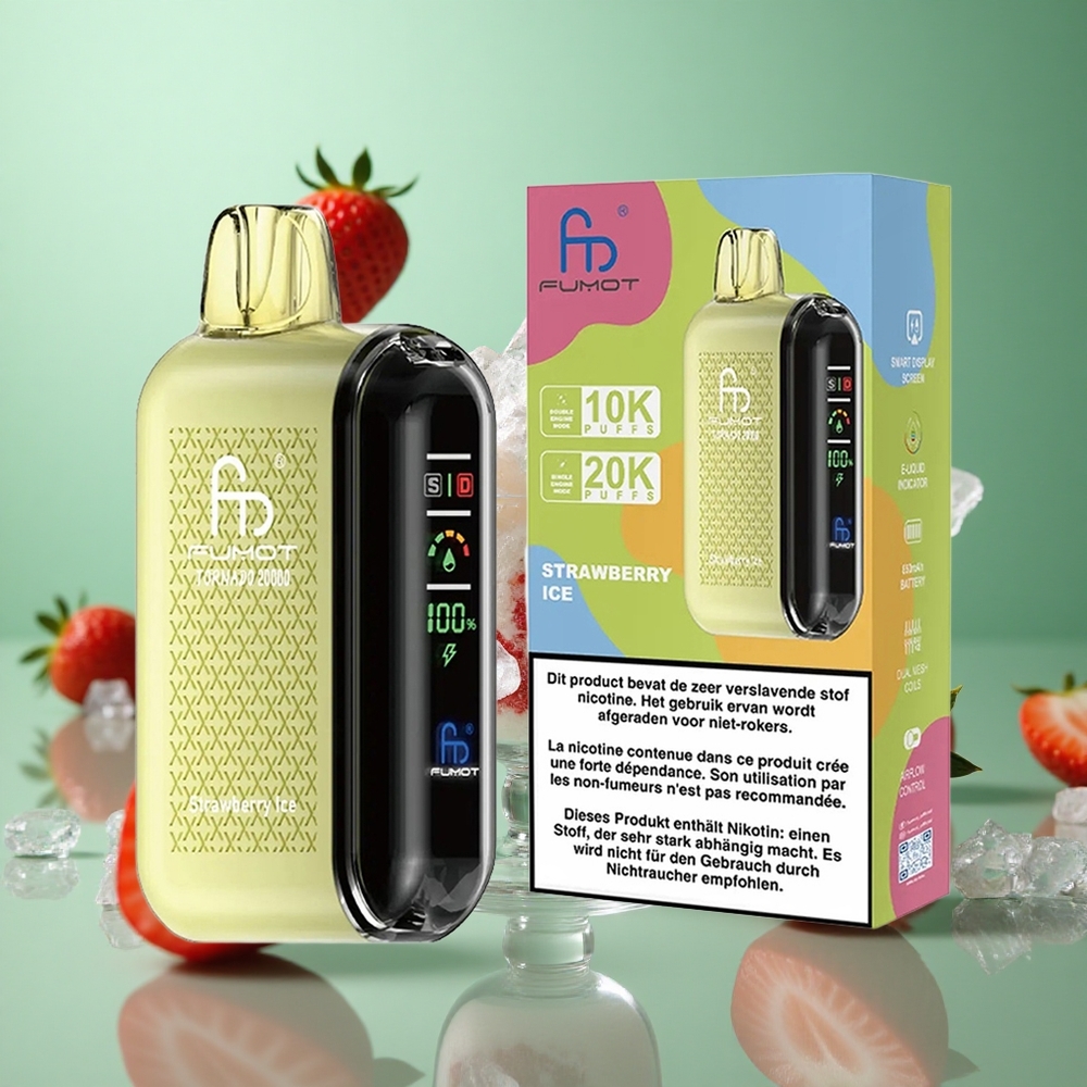 Strawberry Ice Fumot Tornado 20000 Puffs Dual Mesh Coil