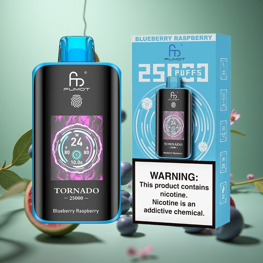 Blueberry Raspberry Fumot Tornado 25000 Puffs HD Screen 700mAh
