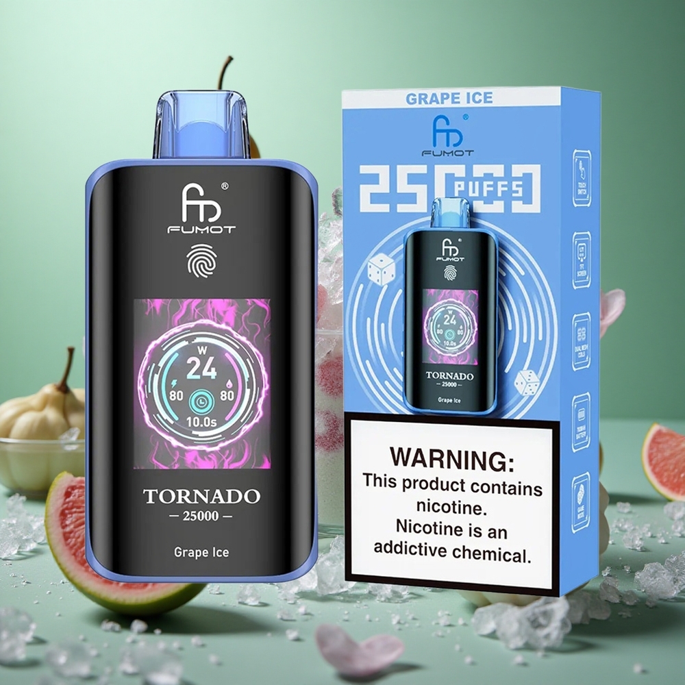 Grape Ice Fumot Tornado 25000 Puffs HD Screen 20ml