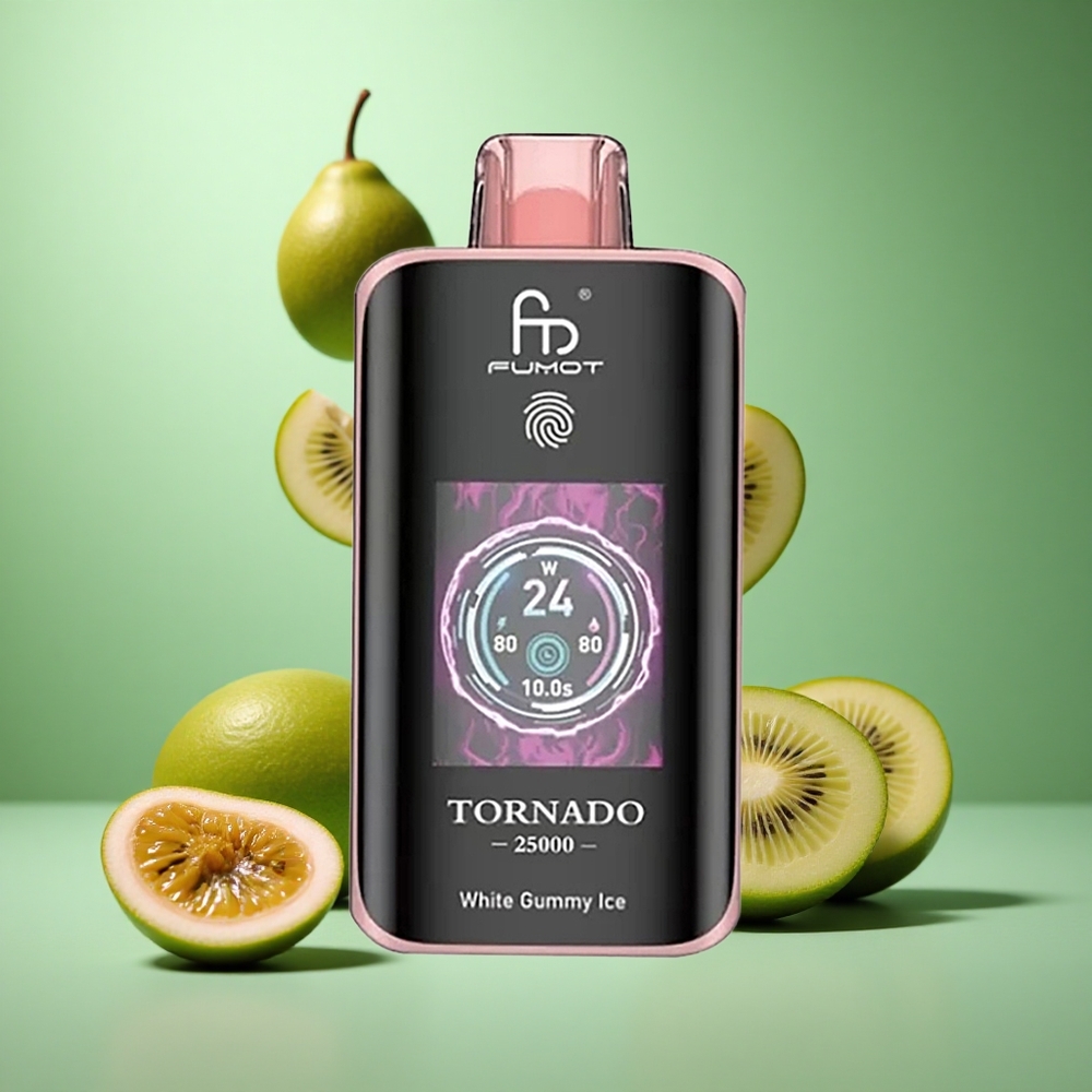 Kiwi Passion Fruit Guava Fumot Tornado 25000 Puffs HD Screen Type-C Charging