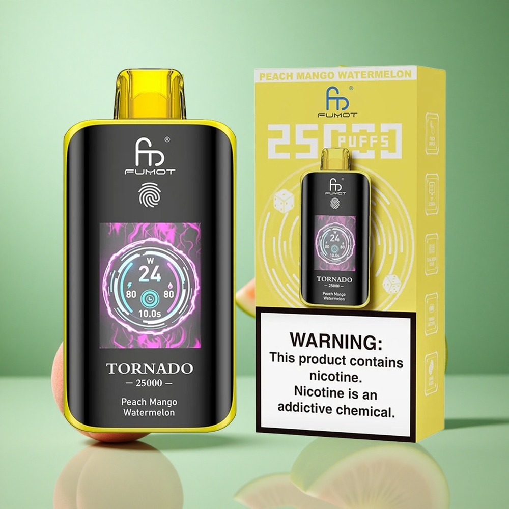 Peach Mango Watermelon Fumot Tornado 25000 Puffs HD Screen 20ml