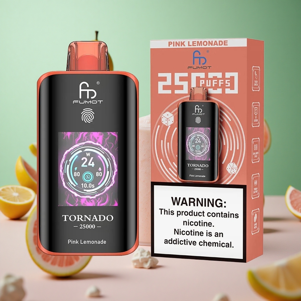 Pink Lemonade Fumot Tornado 25000 Puffs HD Screen 20ml