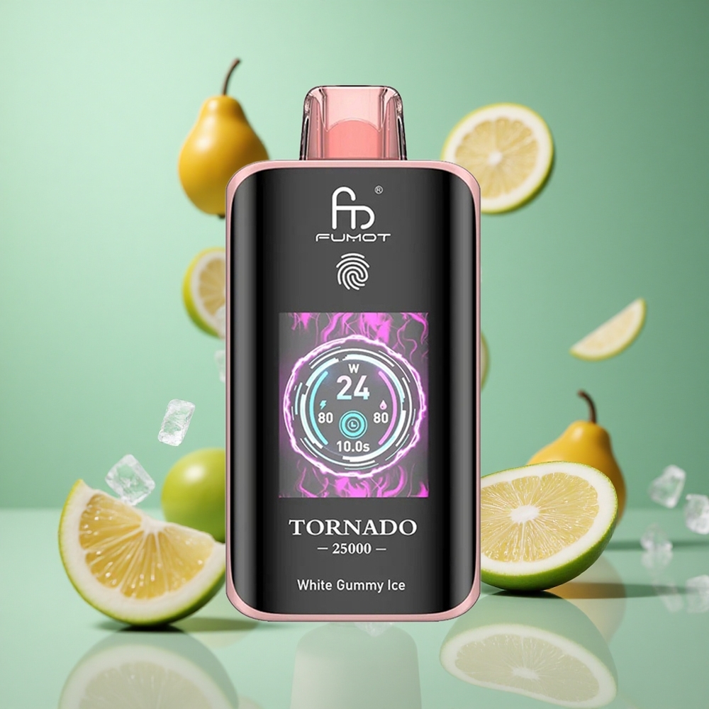 White Gummy Ice Fumot Tornado 25000 Puffs HD Screen 20ml